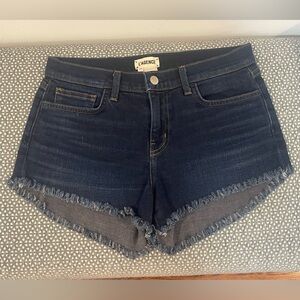 L’AGENCE DENIM FRAYED SHORTS